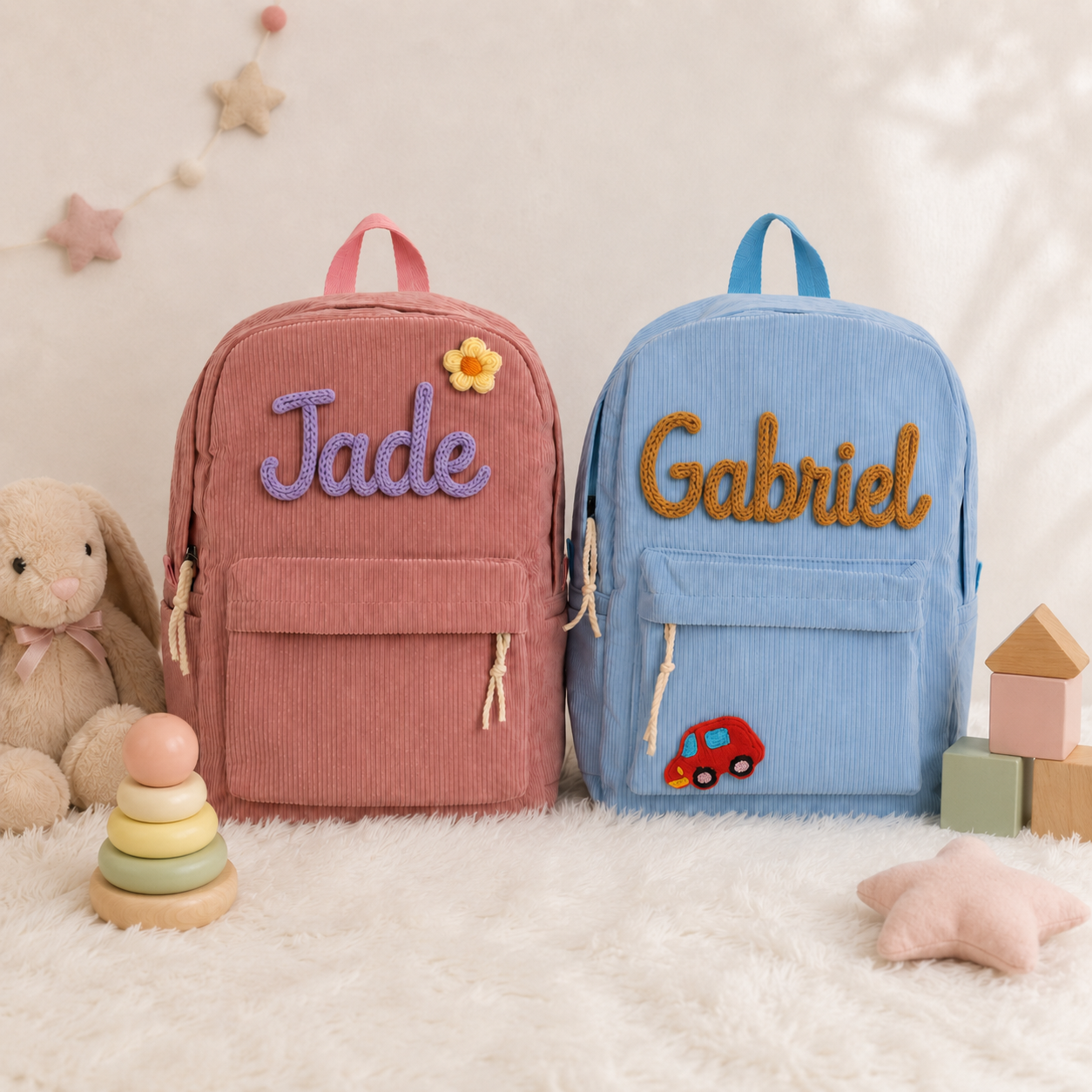 Sac à dos en velours personnalisé